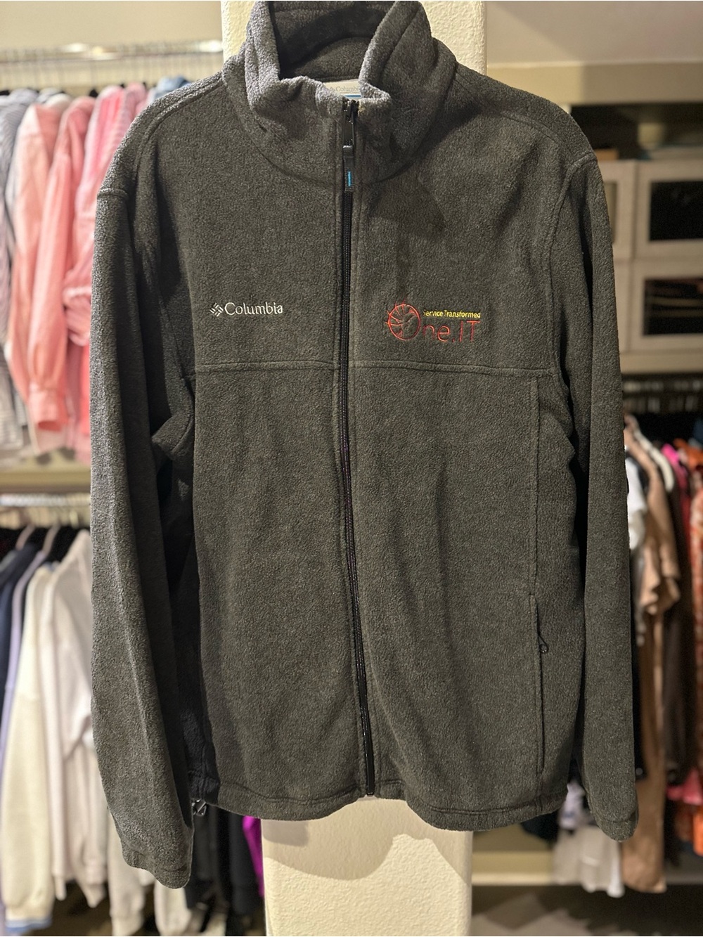 Unisex Columbia Full-Zip Gray Fleece Jacket